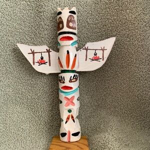 Vintage Native American Pacific Northwest Coast Totem Pole 8 1/4” Tall - UNIQUE!